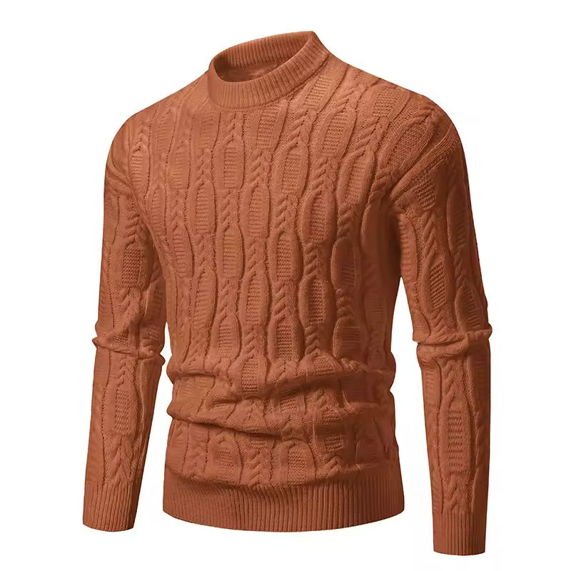 Cable-knit winter sweaters in stylish colors
